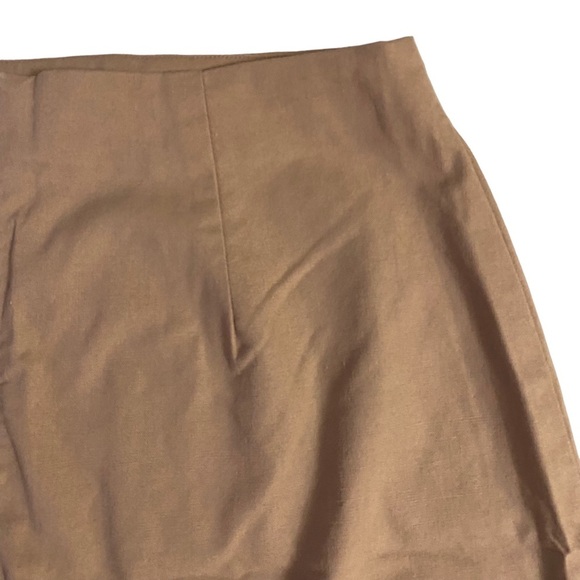 Sabo Tan Brown Pencil Skirt Cotton Linen Blend Business Casual Neutral Large L - Picture 10 of 15